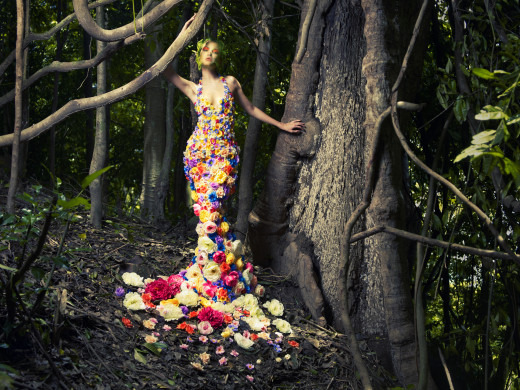 Lady in nature