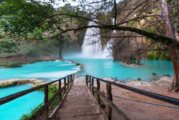 Mexican blue waterfall