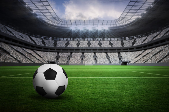 Black and white leather football