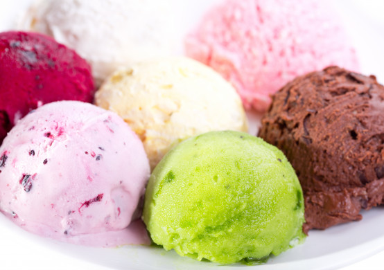 various scoops of ice cream