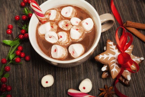 Christmas cookies and hot chocolate