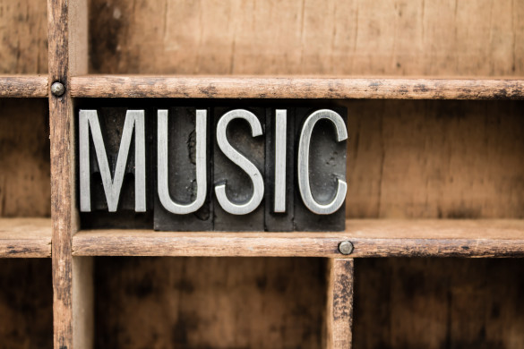 Music Vintage Letterpress Type in Drawer