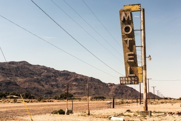 Abandoned Motel on the Route 66, Vintage sign