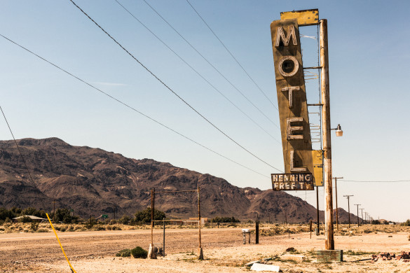Abandoned Motel on the Route 66, Vintage sign