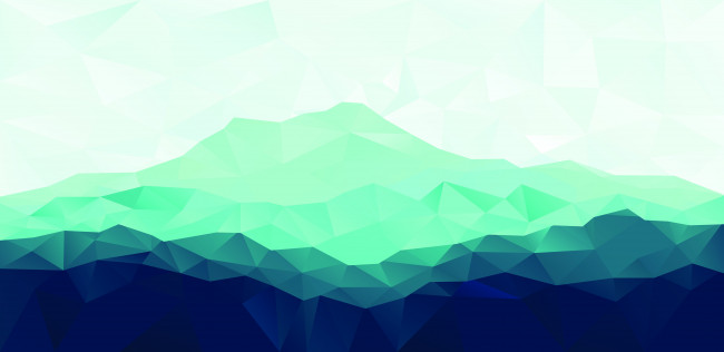 Triangle geometrical background with blue mountain