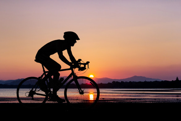 Cycling at the beach
