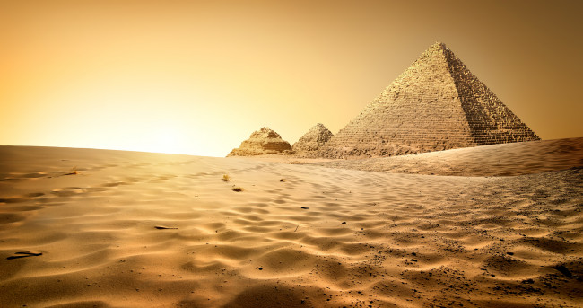 Pyramids in sand