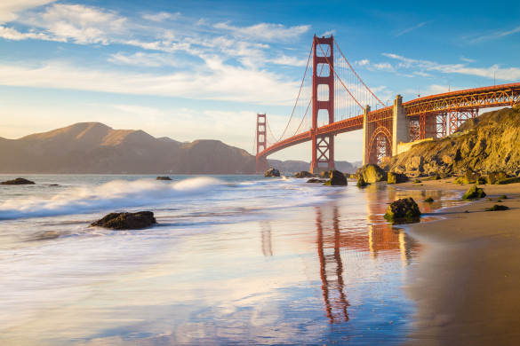 Golden Gate Bridge at sunset