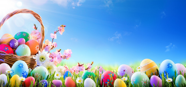 Easter Eggs In Basket