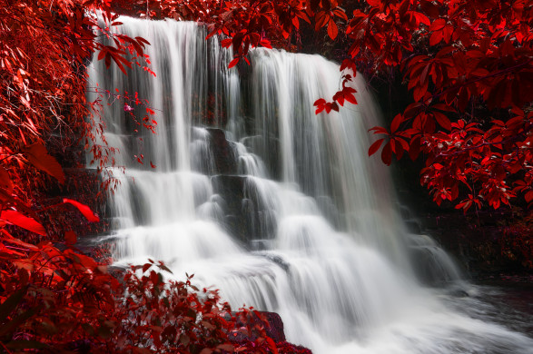 Red waterfall