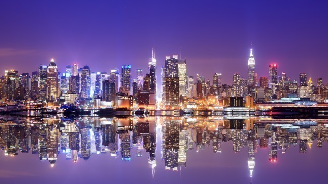 Manhattan Skyline with Reflections