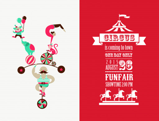 Vintage poster with carnival
