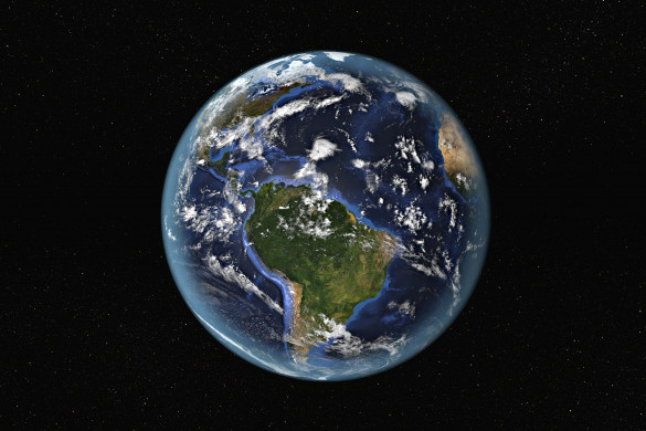 Detailed view of Earth from the space