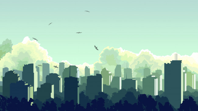 Illustration of big city