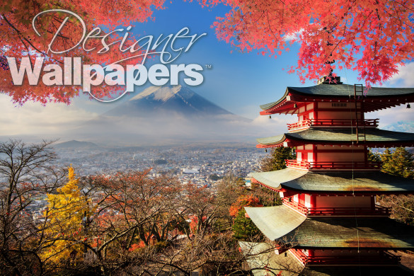 Mt. Fuji with fall colours 