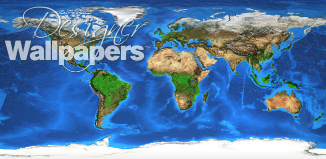 World map and landforms