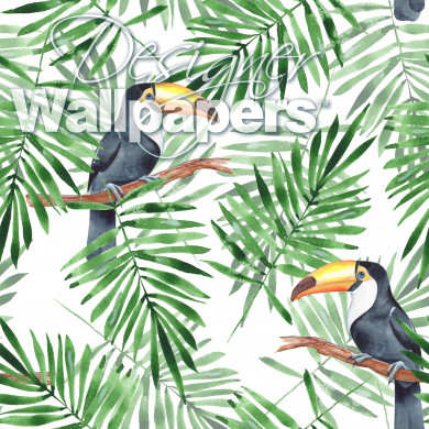 Palm leaves and Toucan