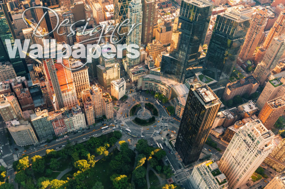 Aerial view of Columbus Circle in New York