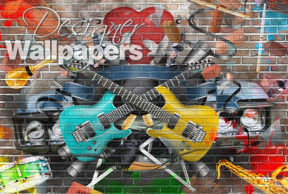 Collage of music in graffiti