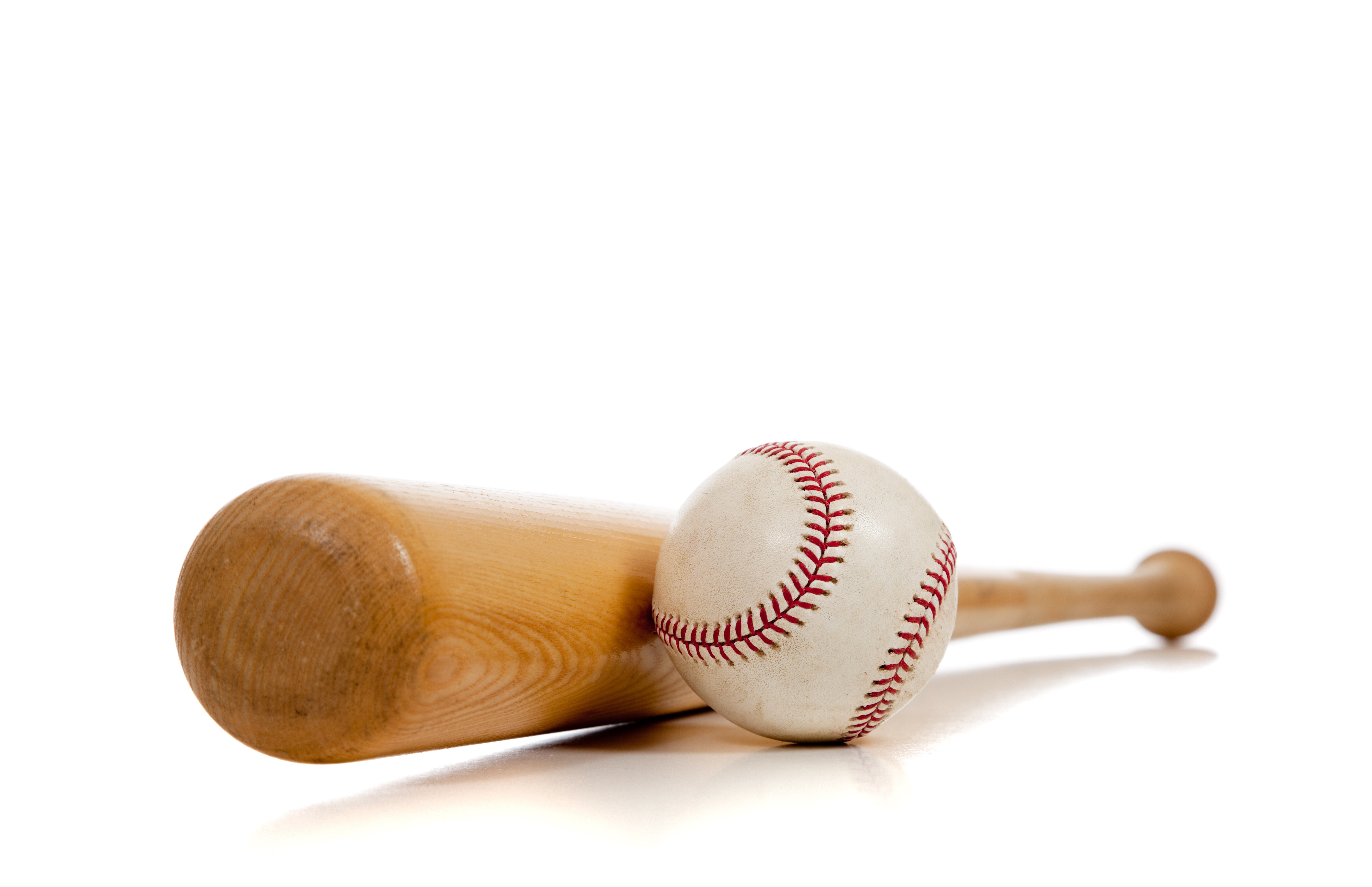 Baseball and wooden bat White Colours Wonder Wall