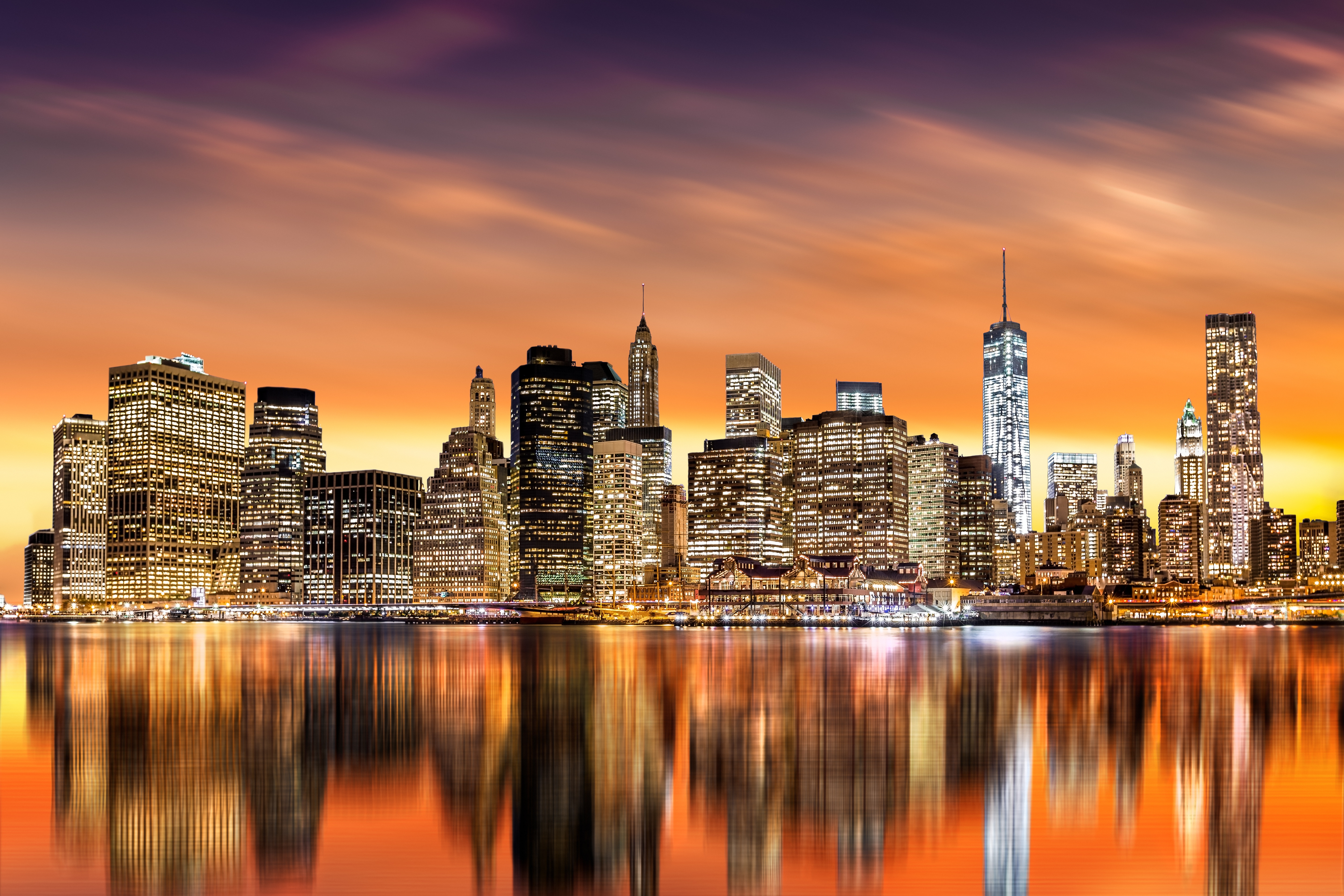 Sunset over New York City - Multicolour - Colours - Canvas Prints