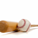 Baseball and wooden bat