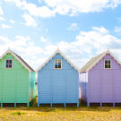 Traditional British beach huts