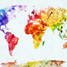 Watercolor world map