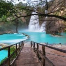 Mexican blue waterfall