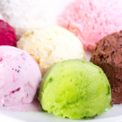 various scoops of ice cream