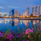 Bangkok cityscape with sunset