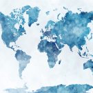 World map in watercolor