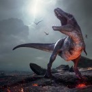 Rendering of Tyrannosaurus Rex near extinction