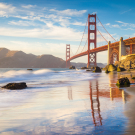 Golden Gate Bridge at sunset