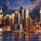 Manhattan Midtown skyline at twilight