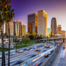 Sunset in Los Angeles Downtown