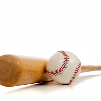 Baseball and wooden bat