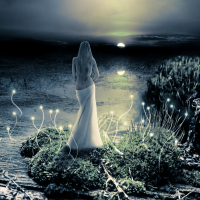 Pixie and moon