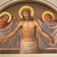 Vienna - fresco of Resurrected Christ in Carmelites church