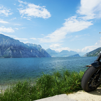 Bike on shore
