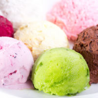 various scoops of ice cream
