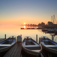 Tranquil, marina spring dawn
