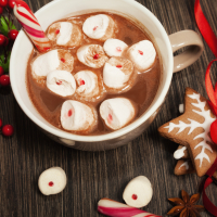 Christmas cookies and hot chocolate