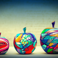 Wooden apples painted by hand