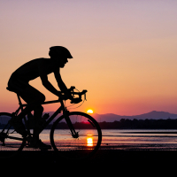 Cycling at the beach