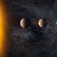 The amazing view of Solar system