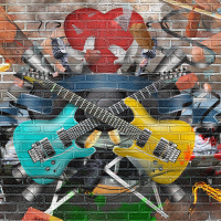 Collage of music in graffiti