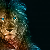 Digital art of a lion