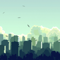 Illustration of big city