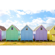 Traditional British beach huts